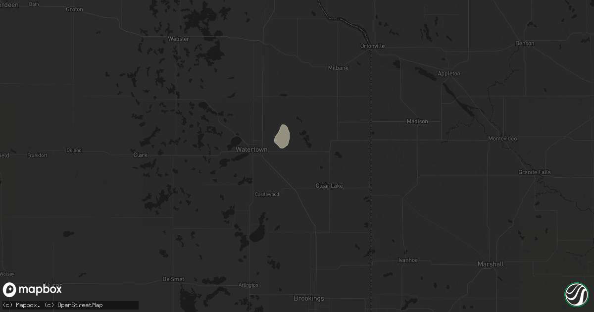 Hail map in Goodwin, SD on July 3, 2026