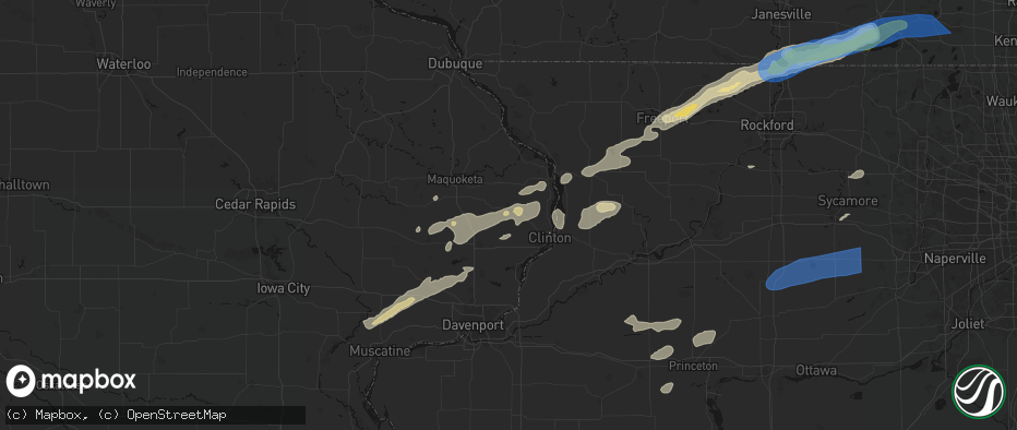Hail map in Goose Lake, IA on July 3, 2026