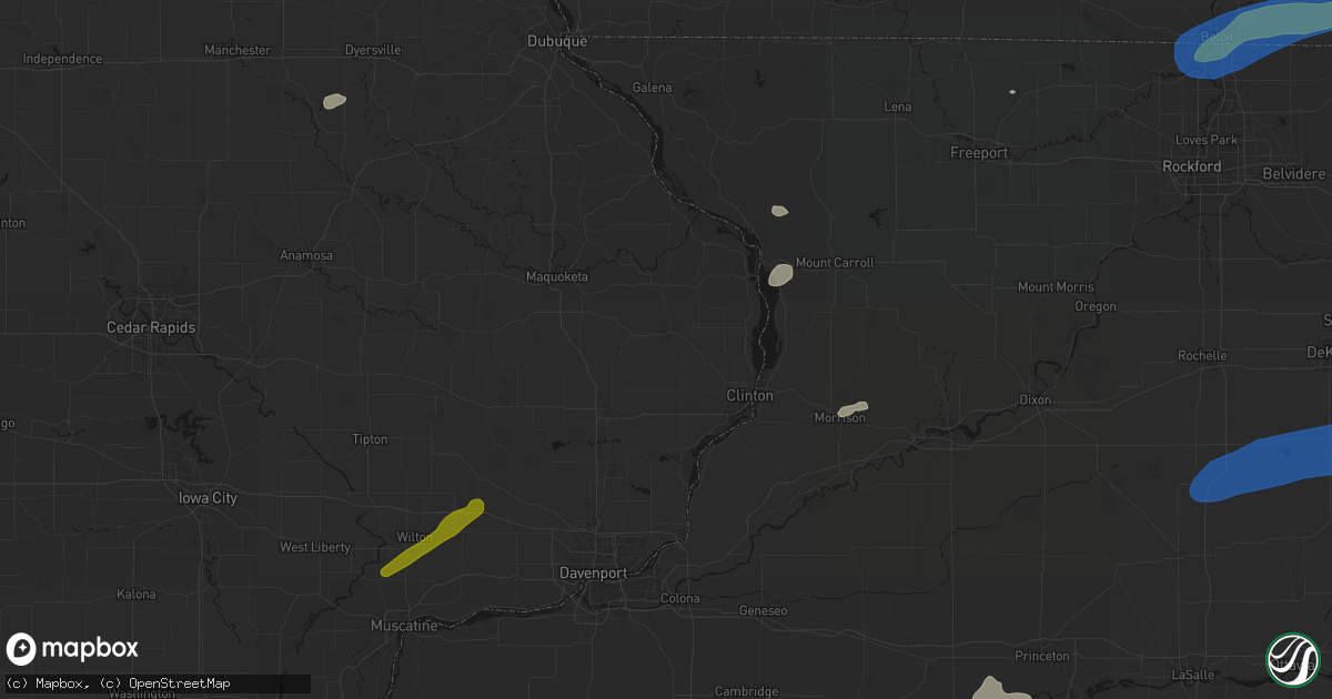 Hail map in Goose Lake, IA on July 3, 2026
