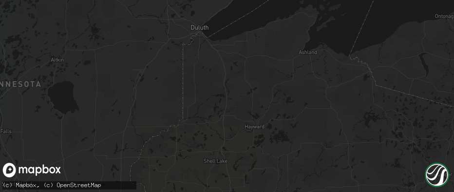 Hail map in Gordon, WI on July 3, 2026