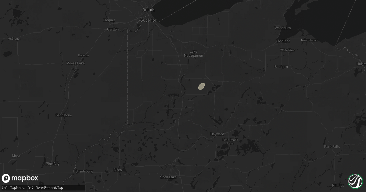 Hail map in Gordon, WI on July 3, 2026