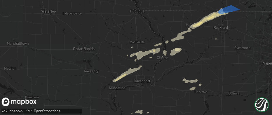 Hail map in Grand Mound, IA on July 3, 2026