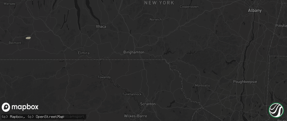 Hail map in Great Bend, PA on July 3, 2026