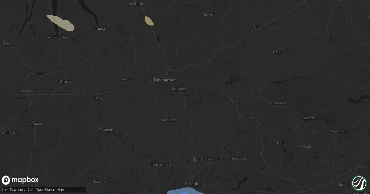 Hail map in Great Bend, PA on July 3, 2026