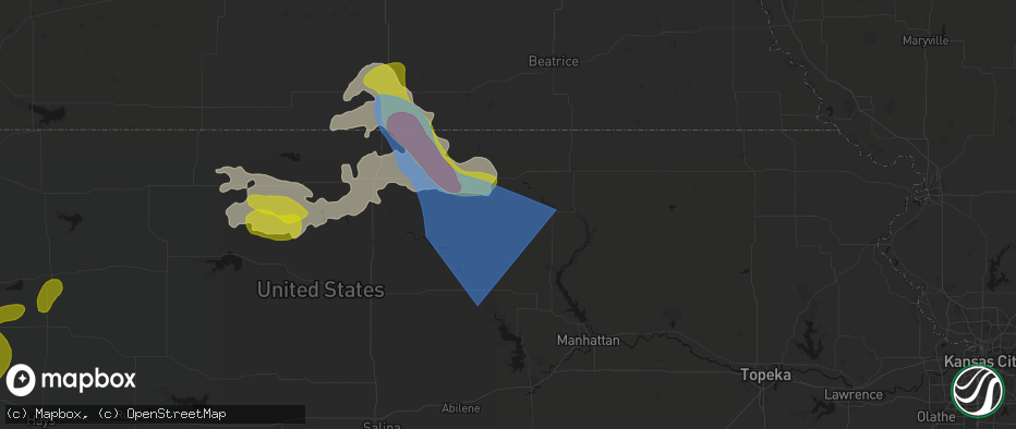 Hail map in Greenleaf, KS on July 3, 2026