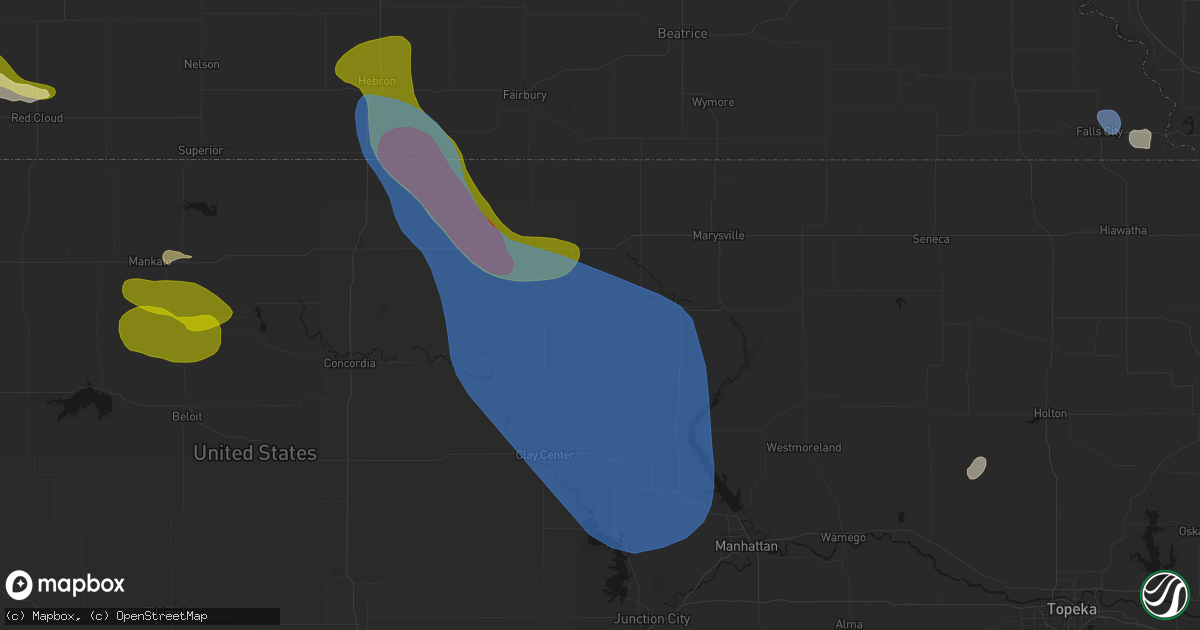 Hail map in Greenleaf, KS on July 3, 2026