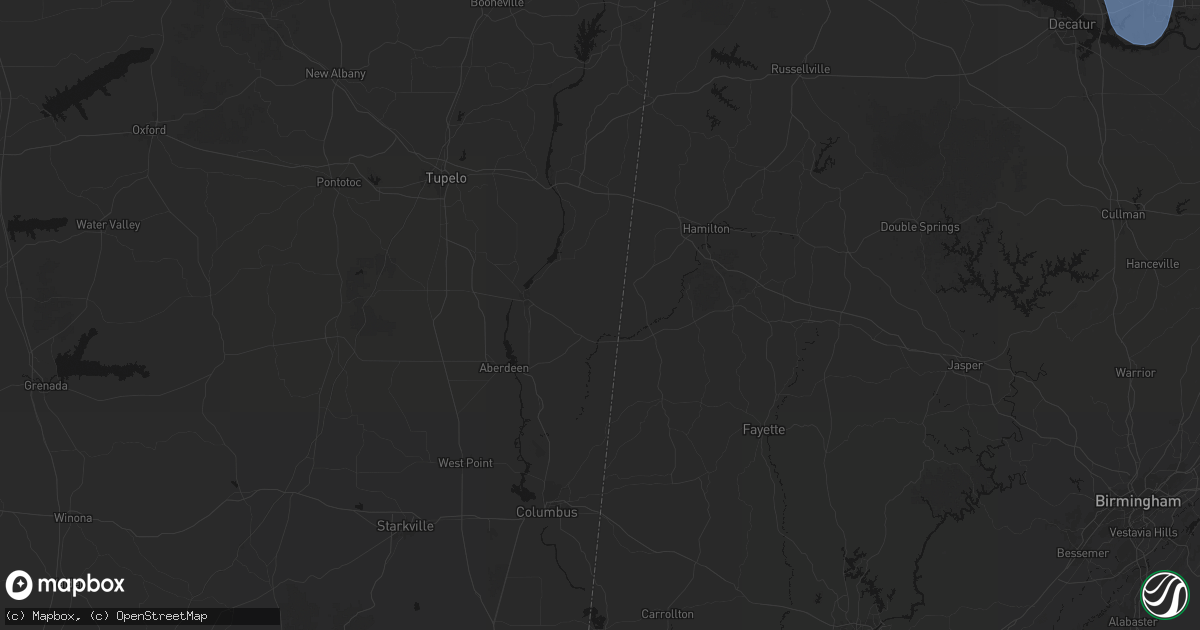 Hail map in Greenwood Springs, MS on July 3, 2026
