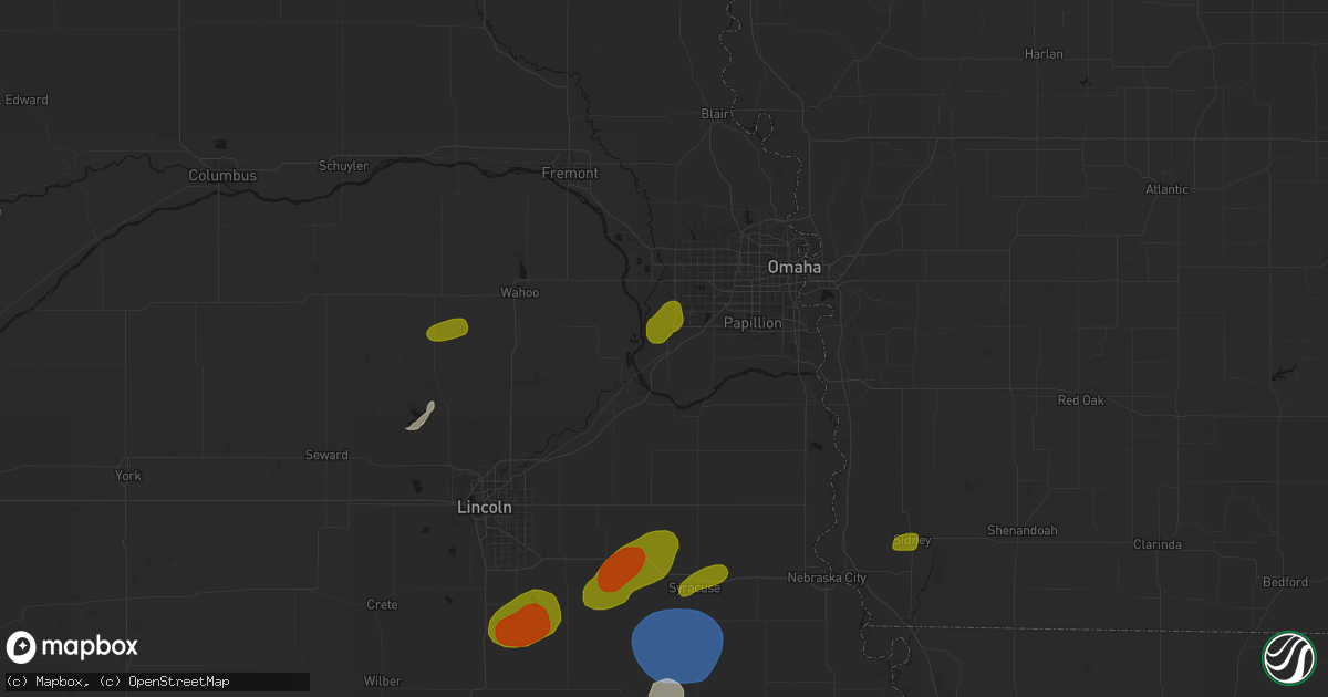 Hail map in Gretna, NE on July 3, 2026