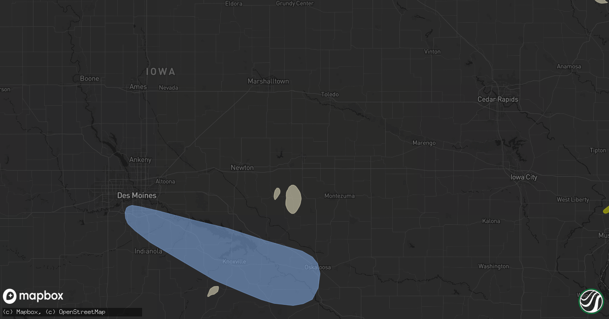 Hail map in Grinnell, IA on July 3, 2026