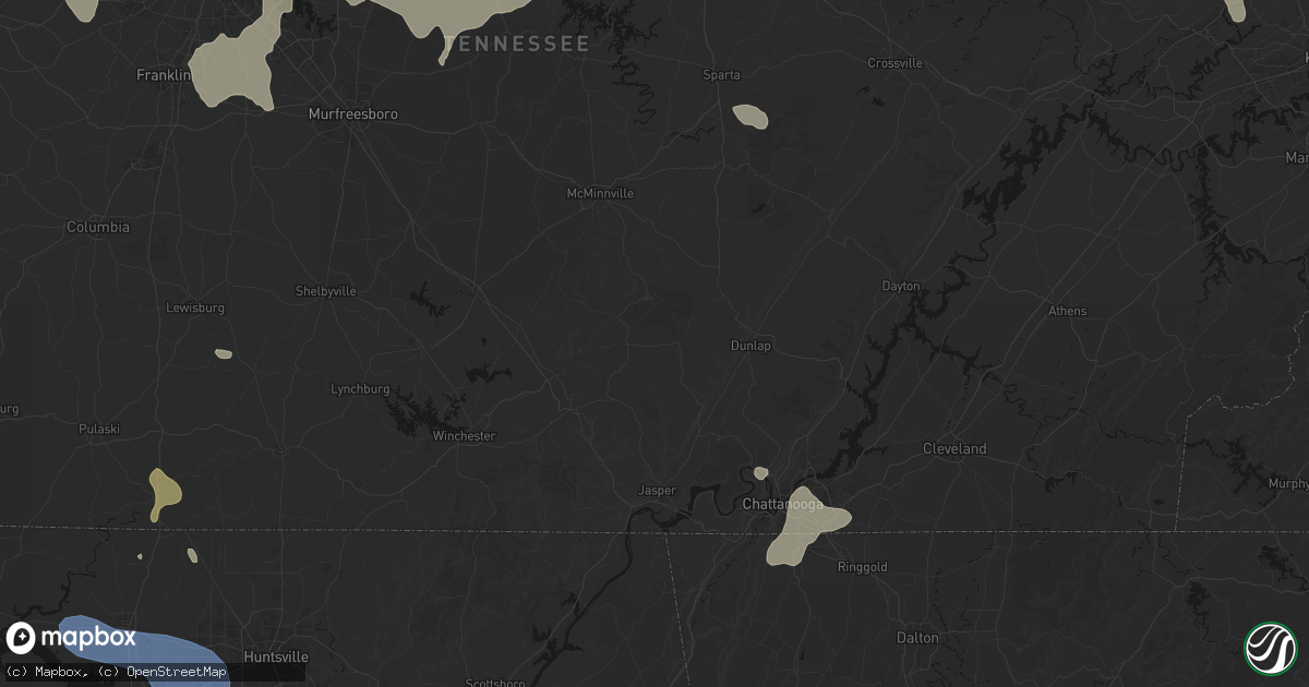 Hail map in Gruetli Laager, TN on July 3, 2026