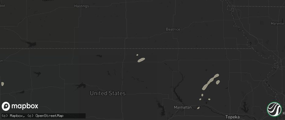 Hail map in Haddam, KS on July 3, 2026