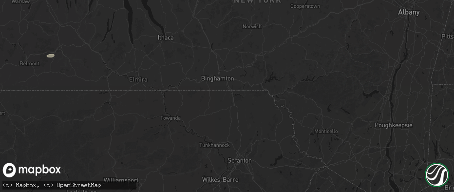 Hail map in Hallstead, PA on July 3, 2026