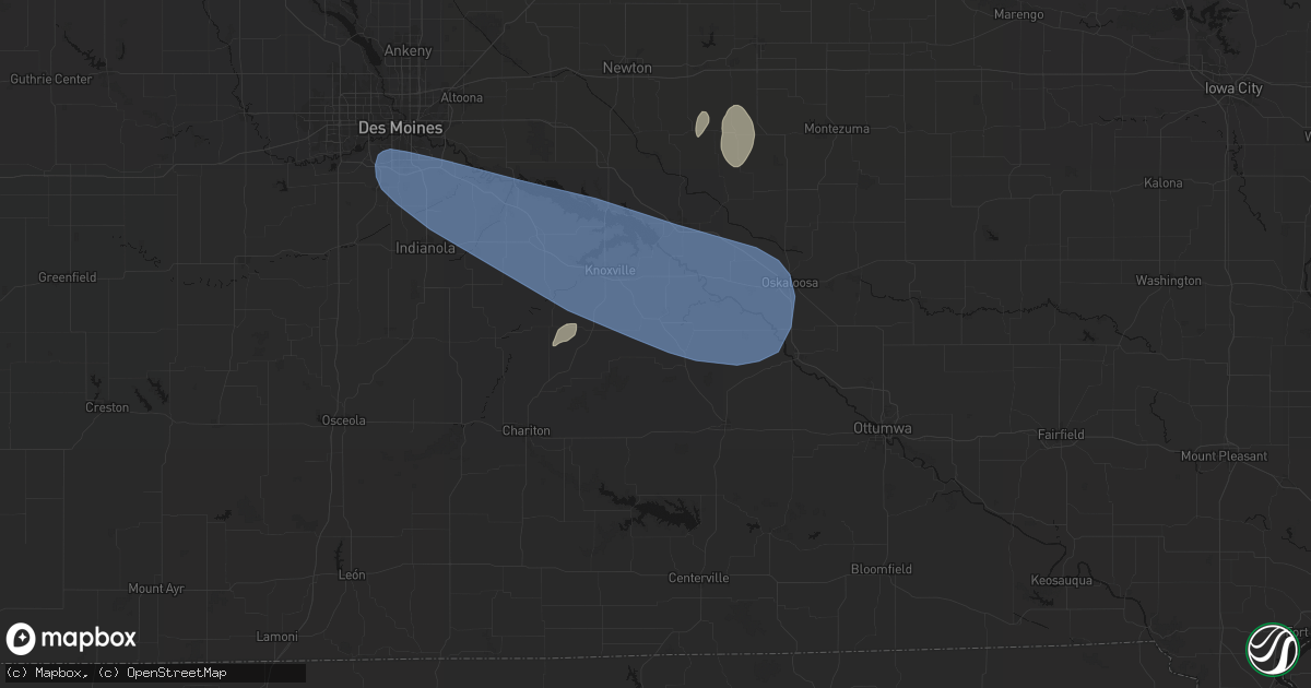 Hail map in Hamilton, IA on July 3, 2026