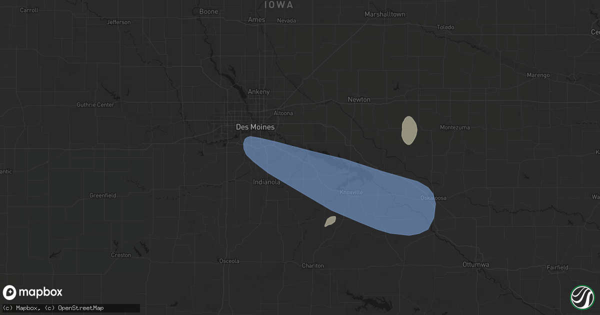 Hail map in Hartford, IA on July 3, 2026