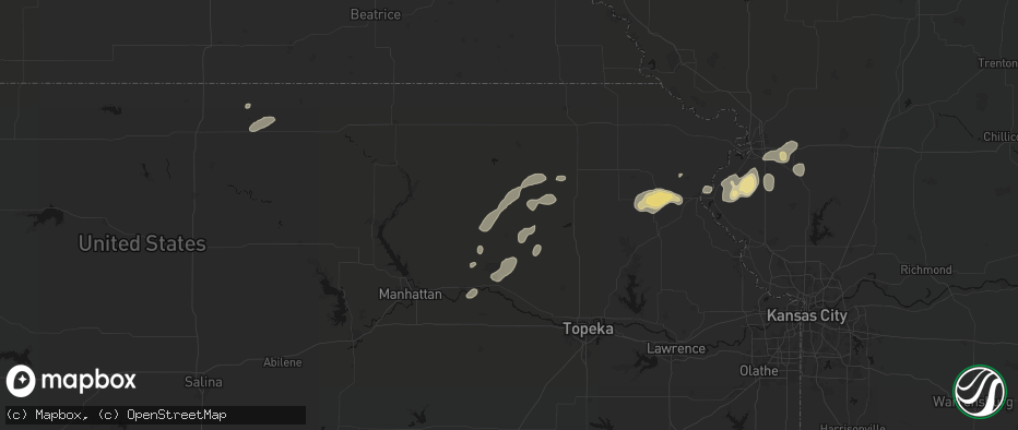 Hail map in Havensville, KS on July 3, 2026