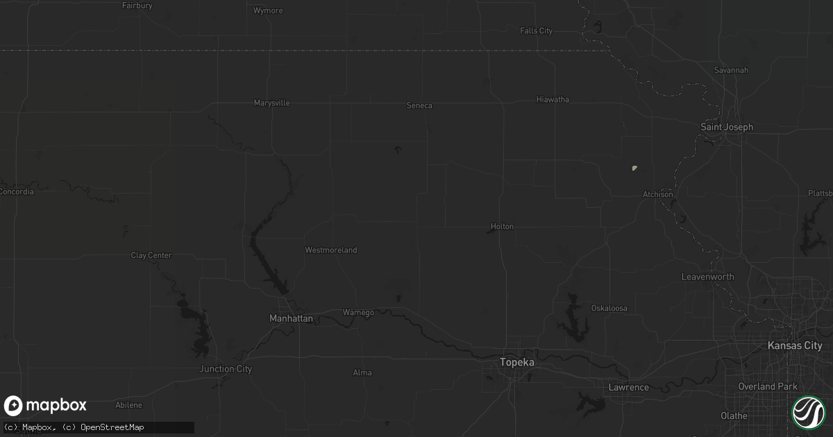 Hail map in Havensville, KS on July 3, 2026