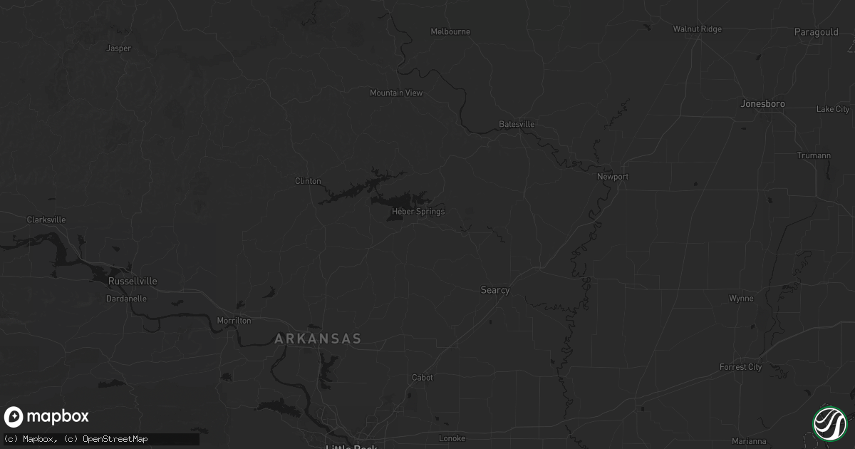 Hail map in Heber Springs, AR on July 3, 2026