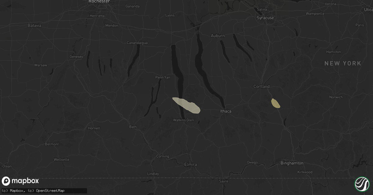 Hail map in Hector, NY on July 3, 2026
