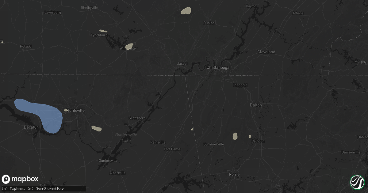 Hail map in Higdon, AL on July 3, 2026