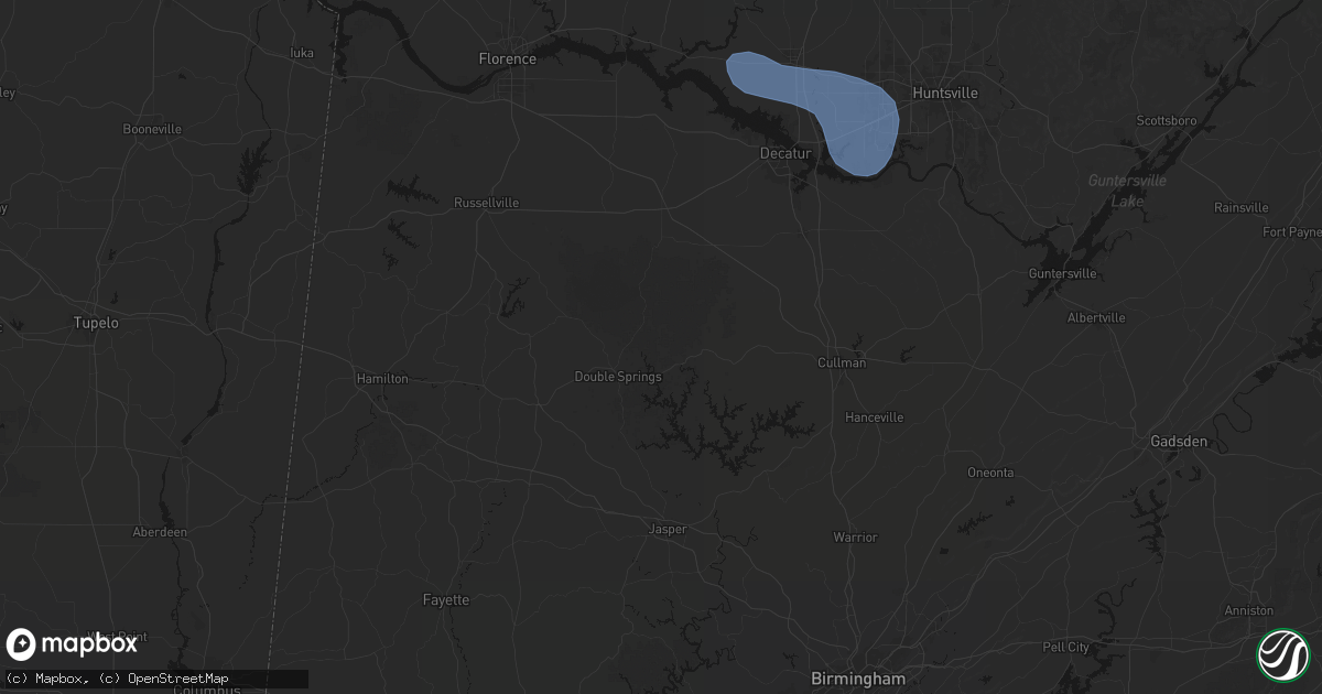 Hail map in Houston, AL on July 3, 2026