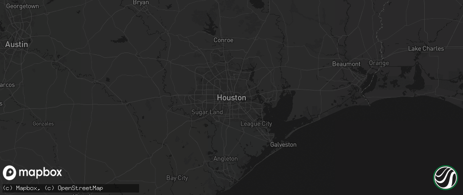 Hail map in Houston, TX on July 3, 2026