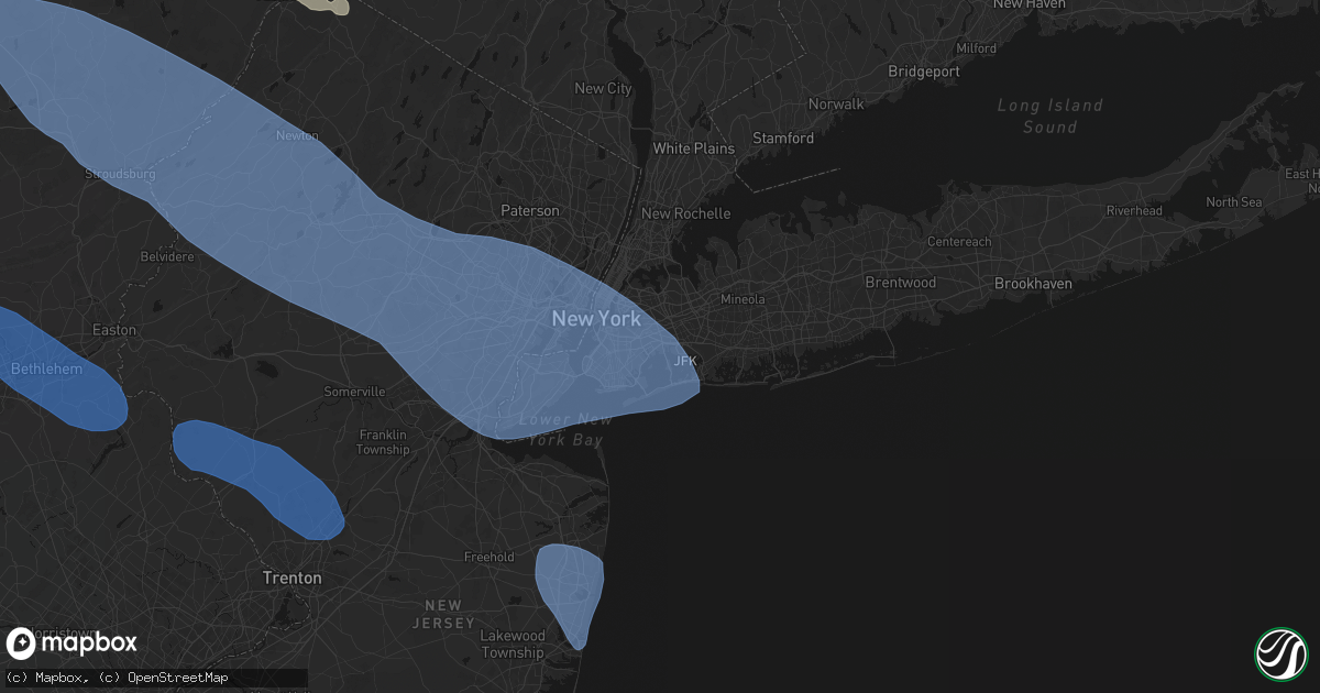Hail map in Howard Beach, NY on July 3, 2026