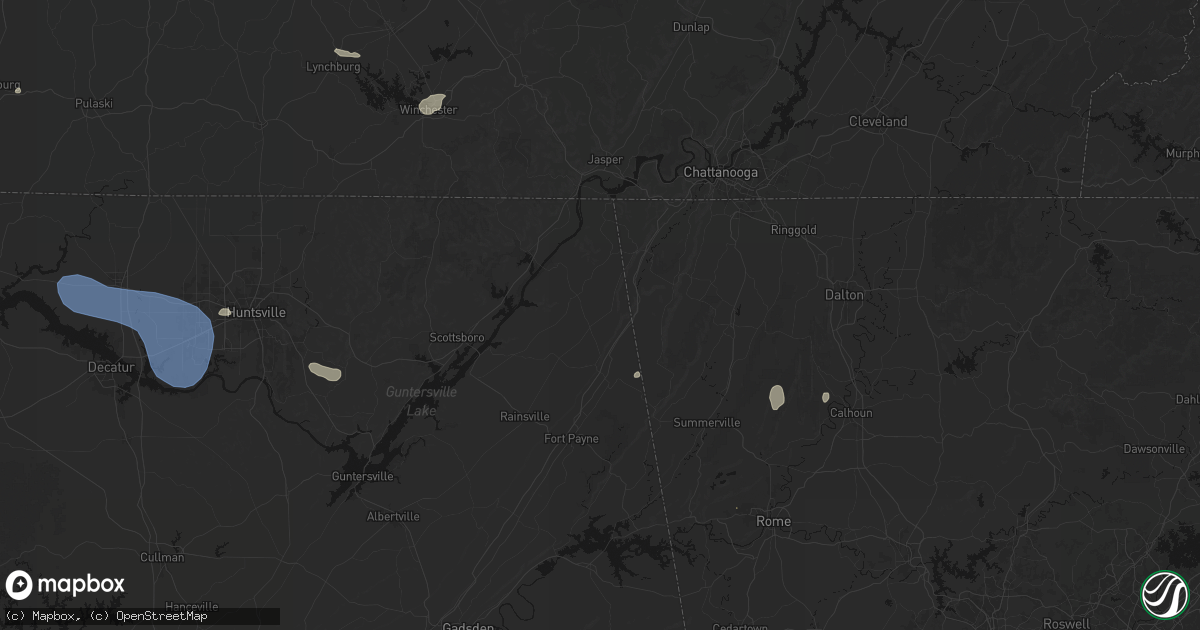 Hail map in Ider, AL on July 3, 2026
