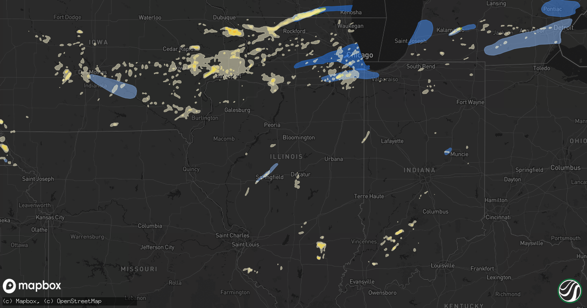Hail map in Illinois on July 3, 2026