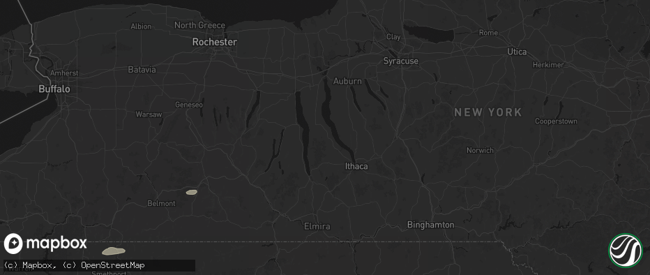 Hail map in Interlaken, NY on July 3, 2026