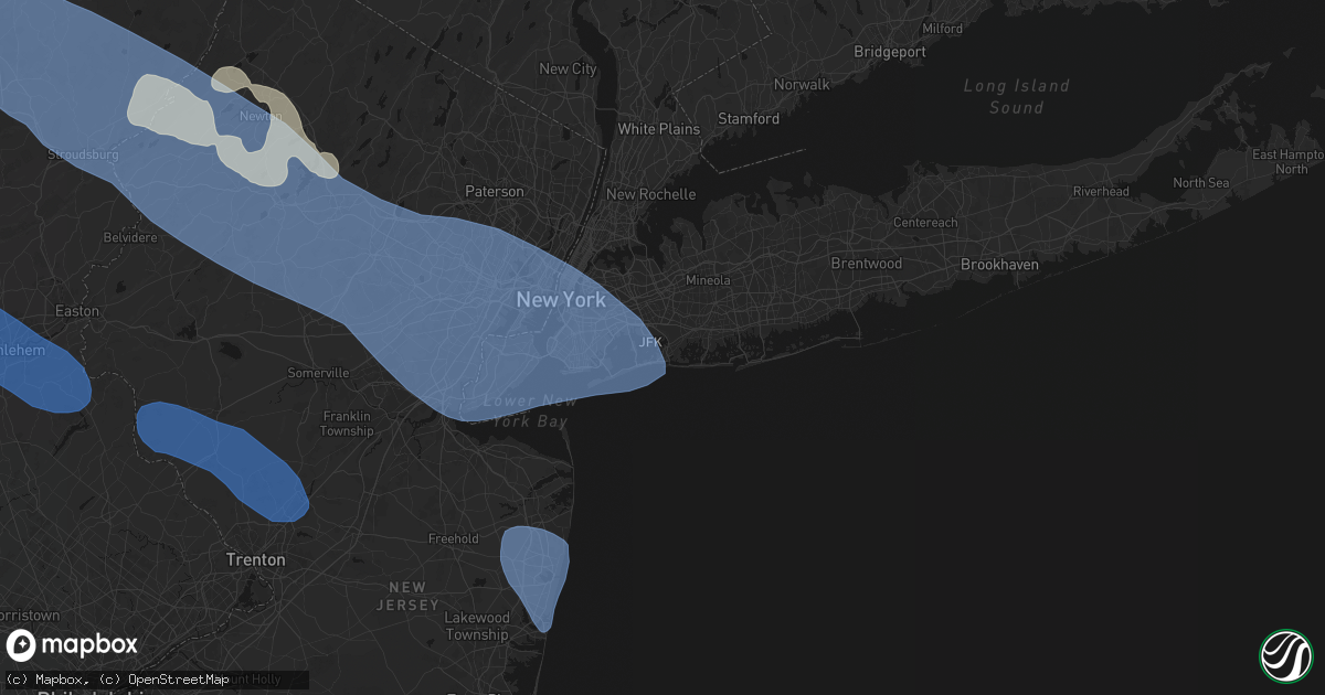 Hail map in Inwood, NY on July 3, 2026