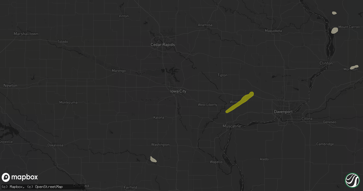 Hail map in Iowa City, IA on July 3, 2026