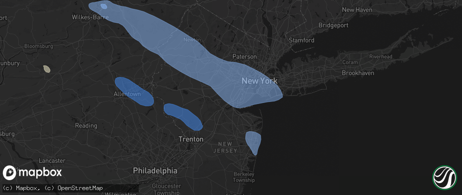 Hail map in Iselin, NJ on July 3, 2026