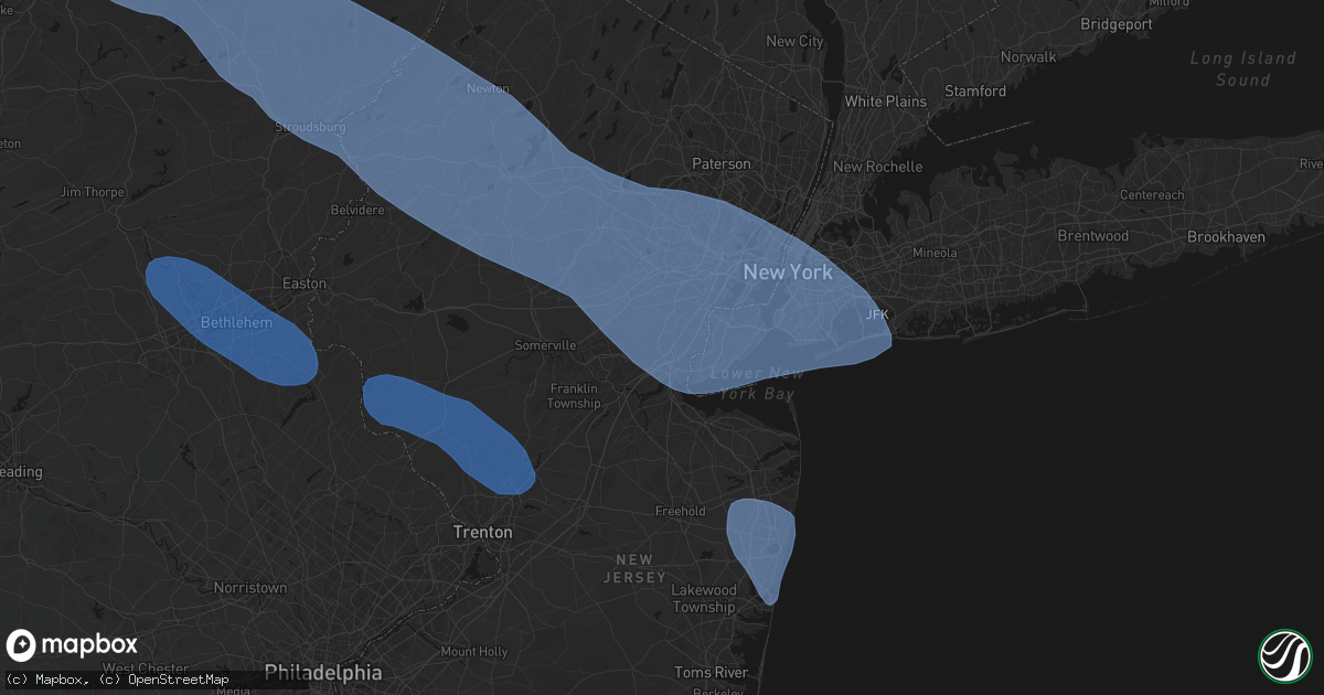 Hail map in Iselin, NJ on July 3, 2026