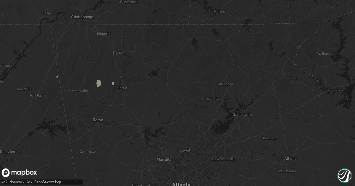 Hail map in Jasper, GA on July 3, 2026