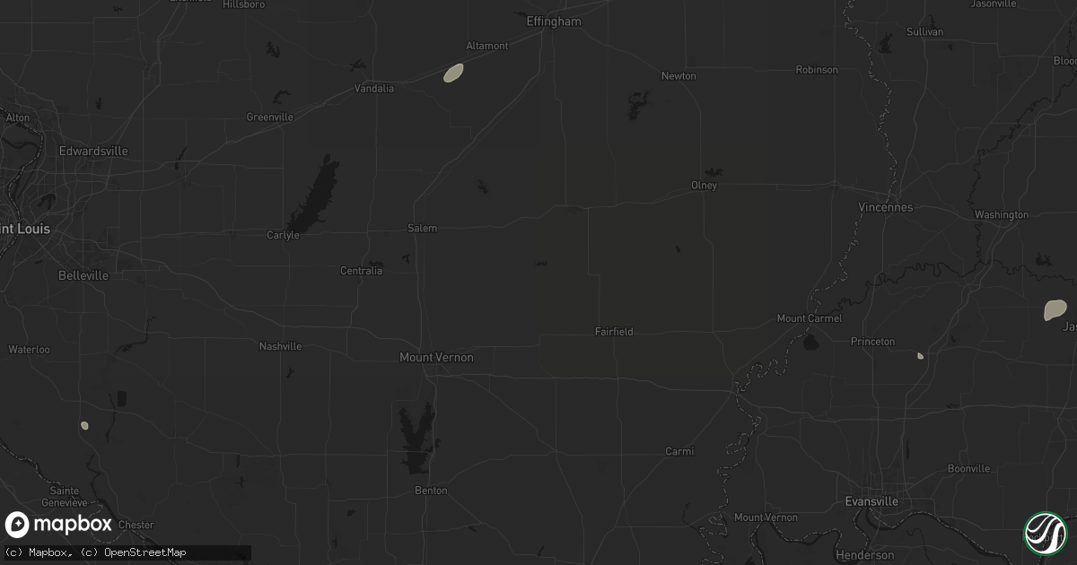 Hail map in Johnsonville, IL on July 3, 2026