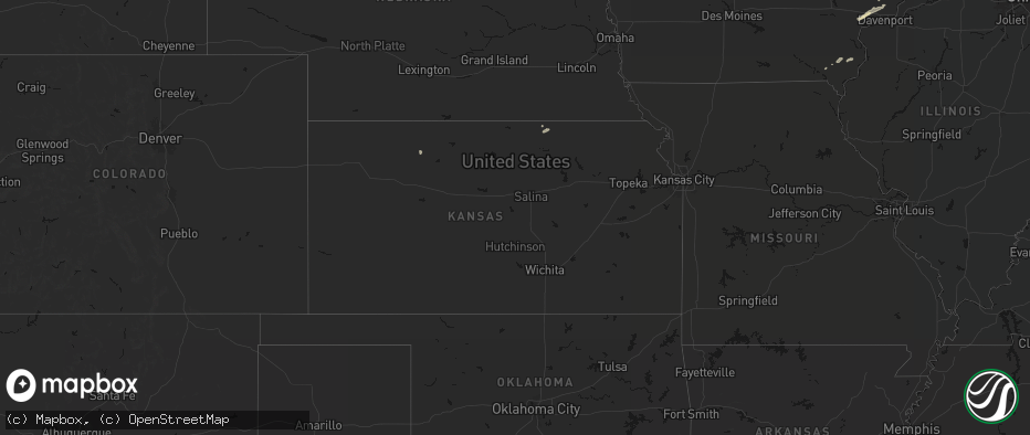 Hail map in Kansas on July 3, 2026