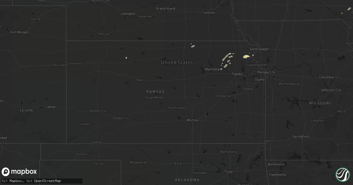 Hail map in Kansas on July 3, 2026