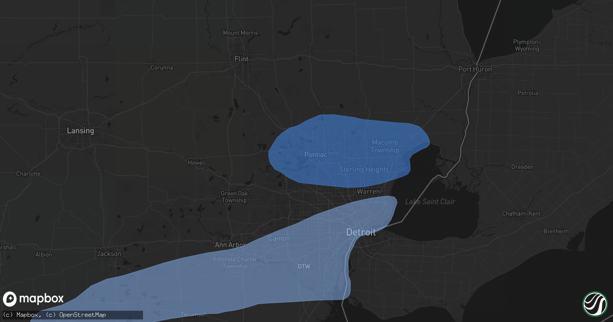 Hail map in Keego Harbor, MI on July 3, 2026