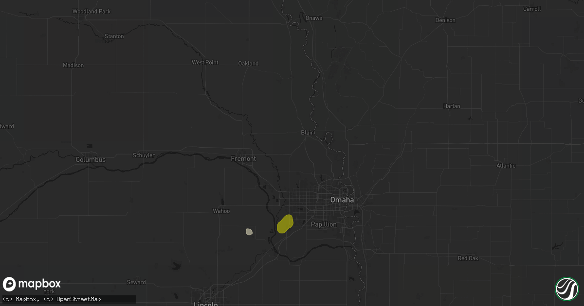Hail map in Kennard, NE on July 3, 2026