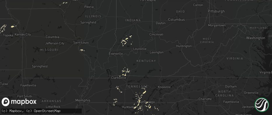 Hail map in Kentucky on July 3, 2026