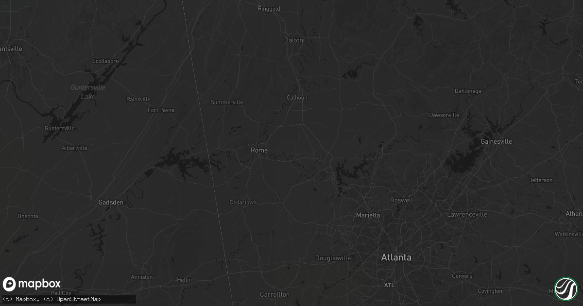 Hail map in Kingston, GA on July 3, 2026