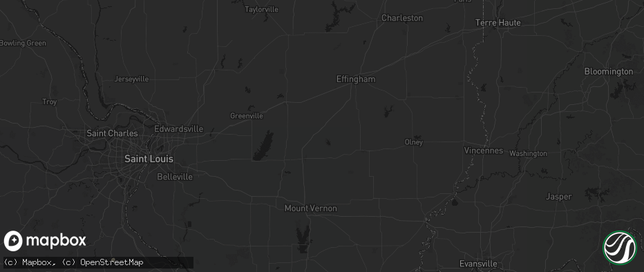 Hail map in Kinmundy, IL on July 3, 2026