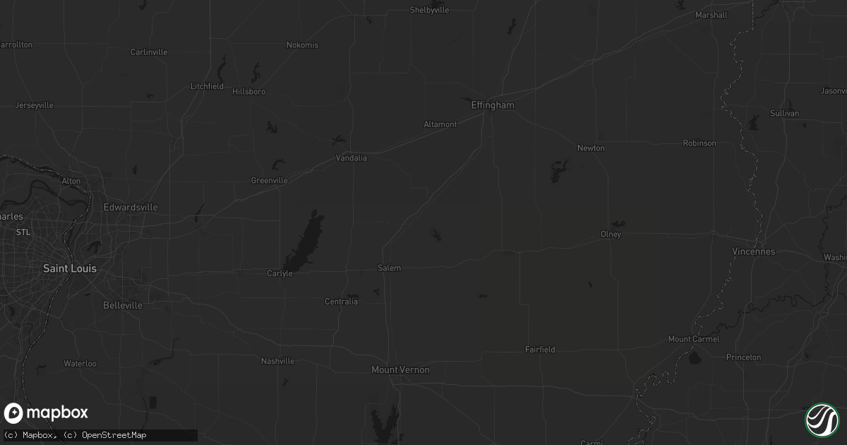 Hail map in Kinmundy, IL on July 3, 2026