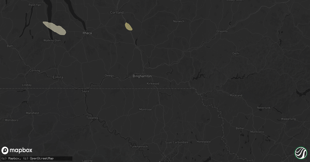 Hail map in Kirkwood, NY on July 3, 2026