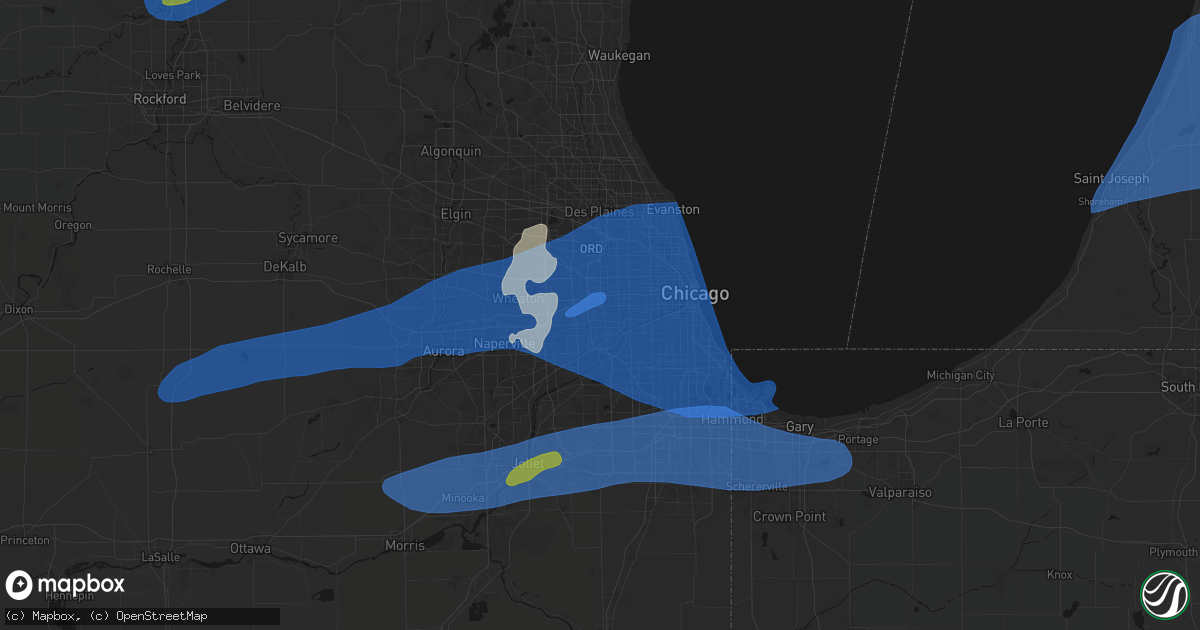 Hail map in La Grange Park, IL on July 3, 2026