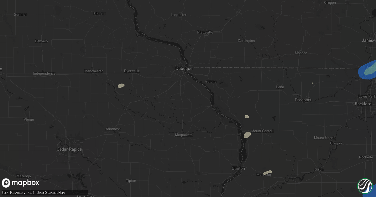 Hail map in La Motte, IA on July 3, 2026