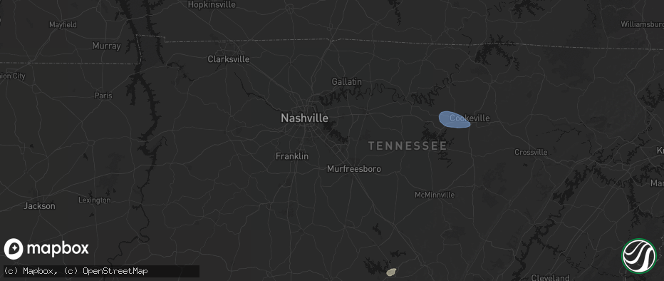 Hail map in La Vergne, TN on July 3, 2026