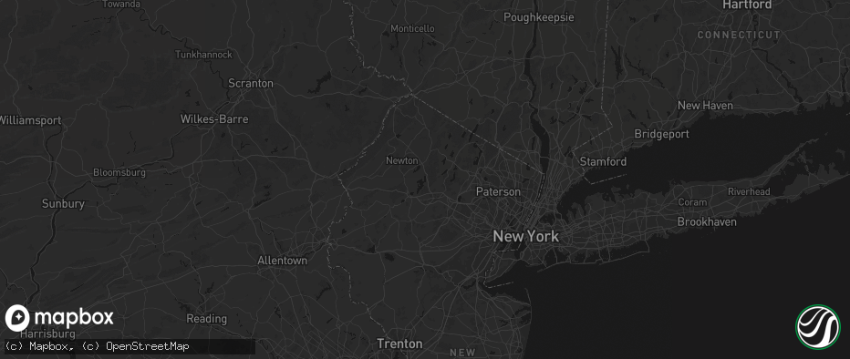 Hail map in Lake Hopatcong, NJ on July 3, 2026