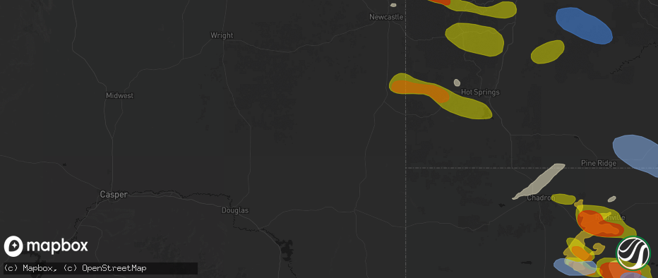 Hail map in Lance Creek, WY on July 3, 2026
