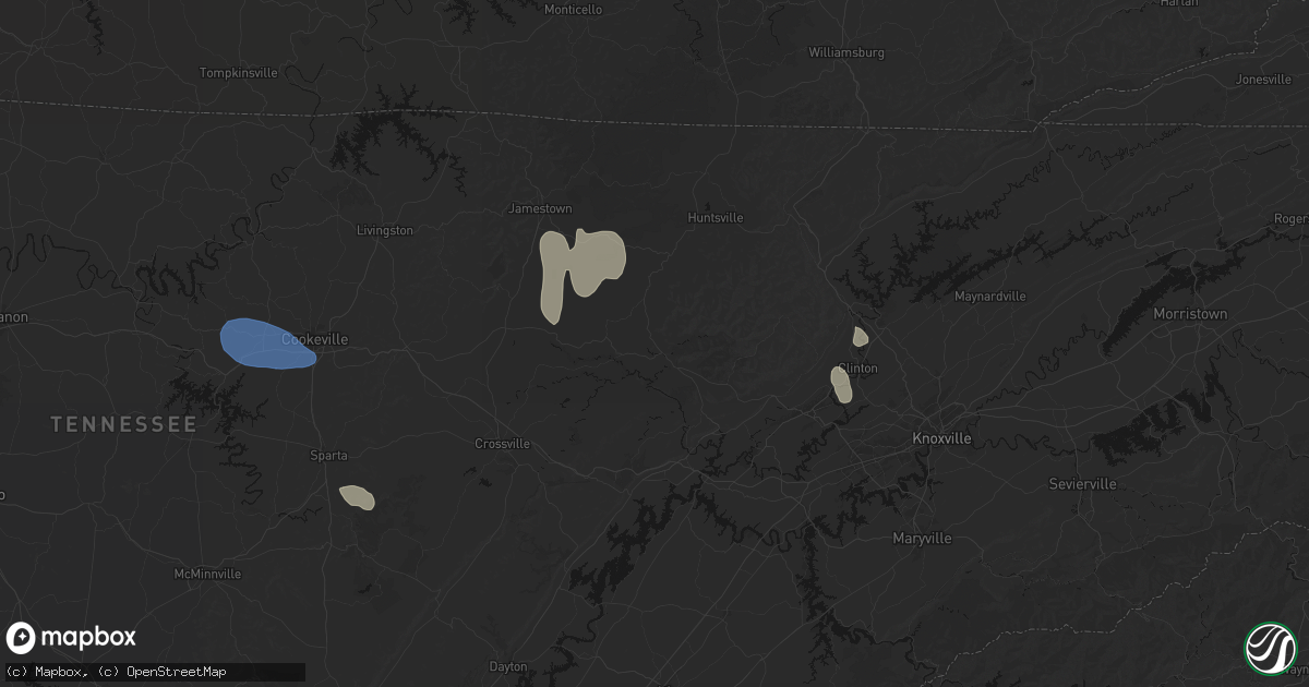 Hail map in Lancing, TN on July 3, 2026